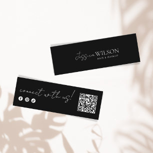 Einfache moderne Minimal Social Media QR Code Mini Visitenkarte