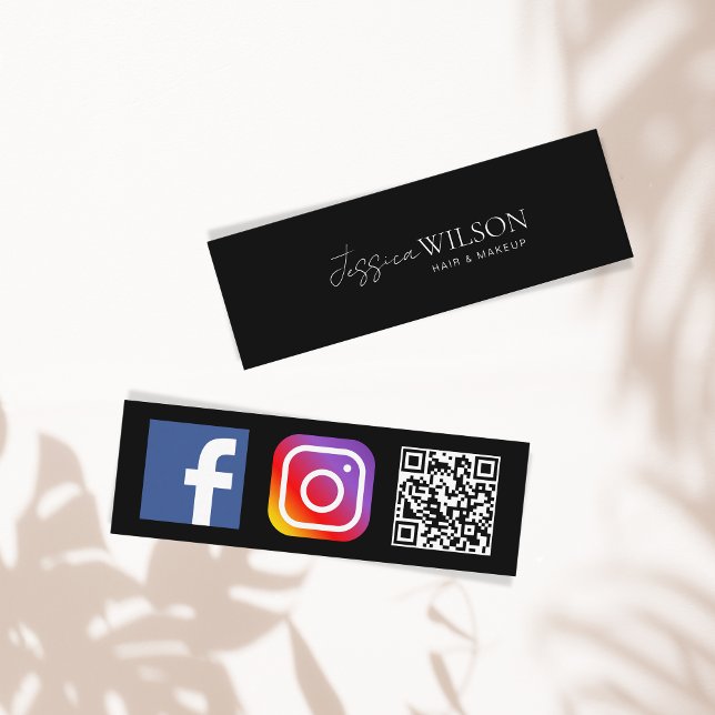 Einfache moderne Minimal Social Media QR Code Mini Visitenkarte (Von Creator hochgeladen)