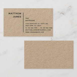 Einfache moderne, minimale Black Kraft Business Ca Visitenkarte