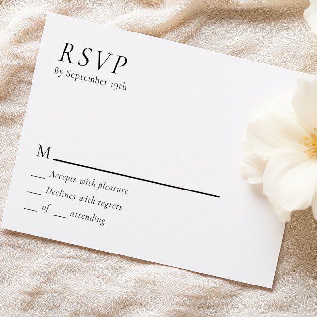 Einfache, moderne minimale Hochzeitkarte für RSVP (Von Creator hochgeladen)