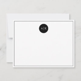 Einfache moderne minimale Schwarz-weiße Circle Mon Mitteilungskarte