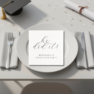 Einfache moderne Minimalist Graduation Party Serviette