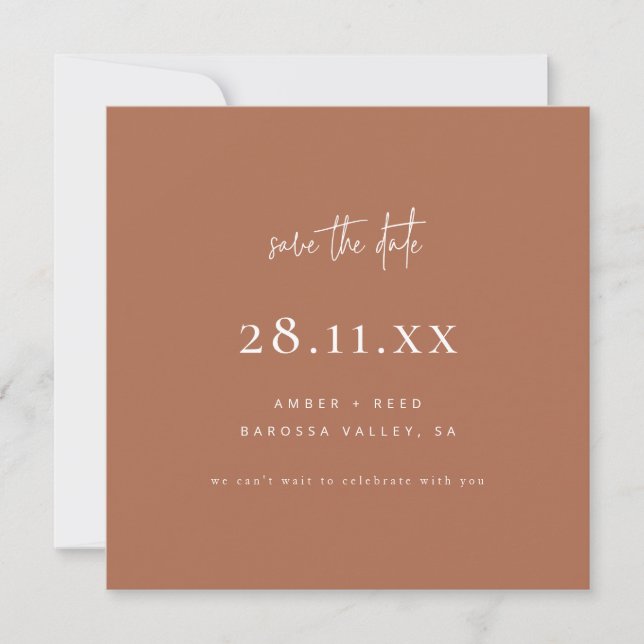 Einfache, moderne, Minimalistisch-quadratische Kup Save The Date (Vorderseite)