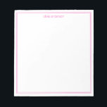 Einfache, moderne, Minimalistisch rosa Monogramm m Notizblock<br><div class="desc">Erstellen Sie Ihr eigenes personalisiertes Notizblock für Monogramm mit einfacher, moderner Typografie und minimalistischen zwei Linien in rosa Farbe.</div>