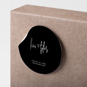 Einfache moderne, minimalistisch-schwarz-weiße Hoc Runder Aufkleber