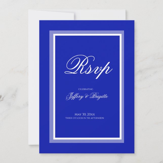 Einfache moderne minimalistische blaue Hochzeit rs Save The Date (Vorderseite)