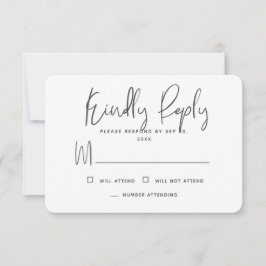 Einfache moderne Minimalistische Erinnerungen Gede RSVP Karte