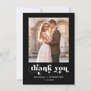 Einfache moderne minimalistische Foto-Hochzeit Dankeskarte