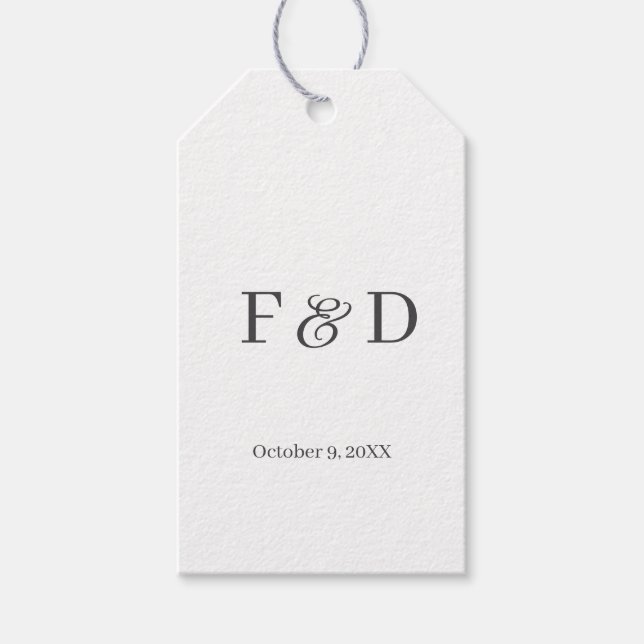 Einfache moderne minimalistische Gastgeschenk Hoch Geschenkanhänger (Vorderseite)