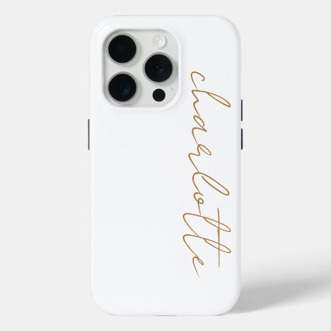 Einfache, moderne Minimalistische Goldschrift Case-Mate iPhone Hülle (Rückseite)