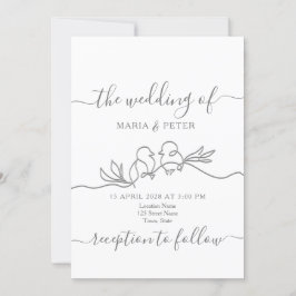 Einfache moderne Minimalistische Hochzeit Einladung