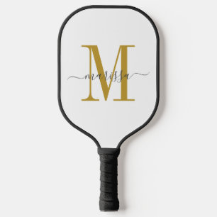 Einfache moderne Minimalistische Monogram Gold Ini Pickleball Schläger