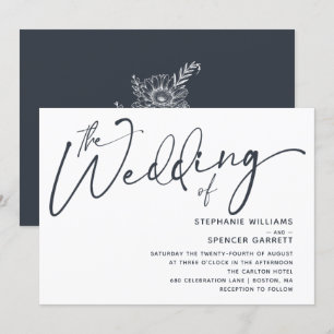 Einfache moderne Minimalistische Schrift Hochzeits Einladung