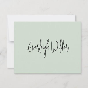 Einfache moderne Minimalistische Schriftzeichen Gr Mitteilungskarte