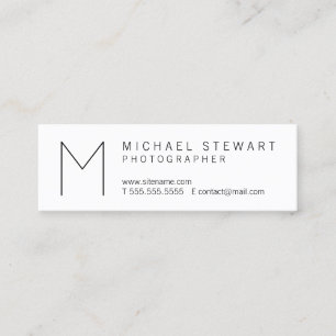 Einfache, moderne Minimalistische Schwarzweiß-Mono Mini Visitenkarte