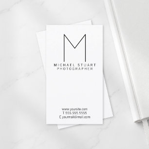 Einfache, moderne Minimalistische Schwarzweiß-Mono Visitenkarte