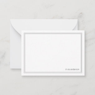 Einfache, moderne Minimalistische Schwarzweißgrenz Mitteilungskarte