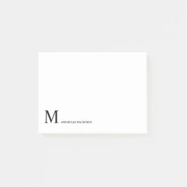 Einfache moderne Minimalistische Schwarzweißmonogr Post-it Klebezettel