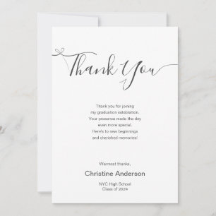 Einfache moderne Minimalistische Script-Typ-Abschl Dankeskarte