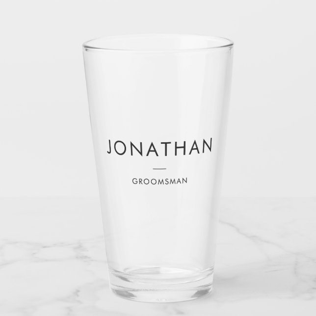 Einfache moderne Minimalistische Trauzeuge Trauzeu Glas (Vorderseite)