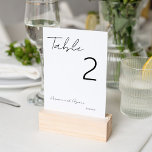 Einfache moderne Minimalistische Typografie Weiß Tischnummer<br><div class="desc">Diese elegante,  minimalistische,  moderne,  weiße Tischnummer-Karte ist individuell gestaltet.</div>
