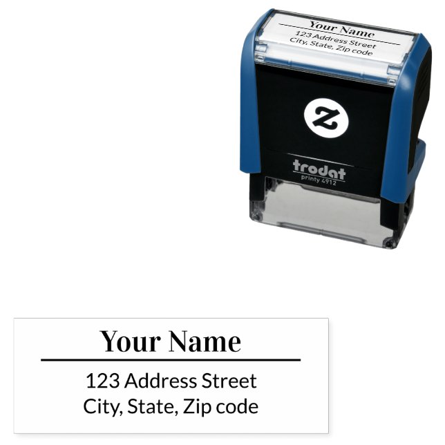 Einfache moderne Minimalname Mailing-Rücksendeadre Permastempel (Beispiel)
