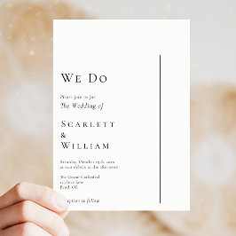 Einfache moderne Minimalvorgabe für Hochzeiten Einladung