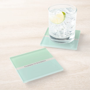 Einfache moderne Minze Green und Aqua Glasuntersetzer