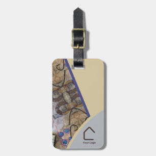 Einfache Moderne mit Abstrakt Akzenten Logo QR Cod Gepäckanhänger