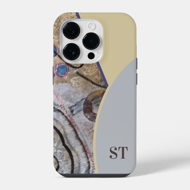 Einfache Moderne mit Abstraktem QR-Code iPhone 14 Pro Hülle (Rückseite)