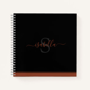 Einfache moderne, Mit Monogramm Elegant Rost nicht Notizbuch