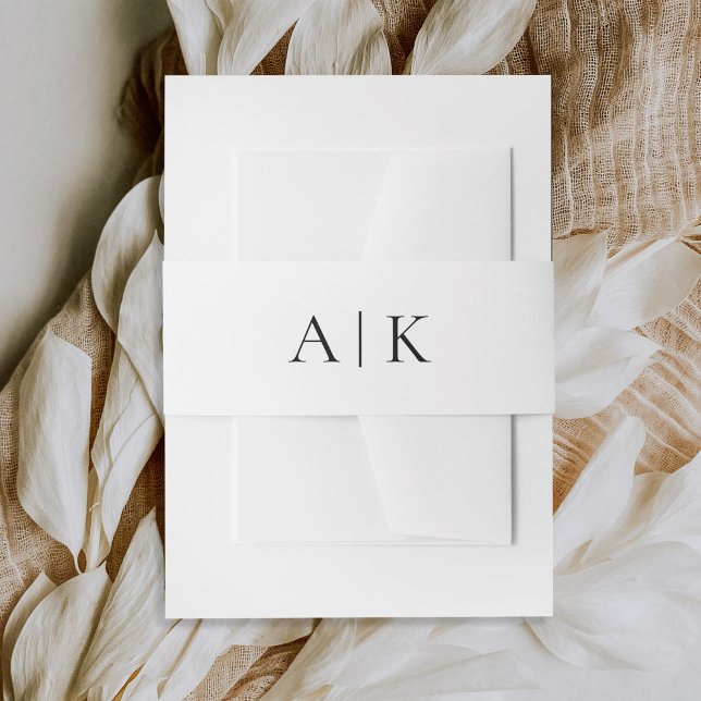 Einfache moderne Monogram-Elegante Hochzeit Einladungsbanderole (Von Creator hochgeladen)