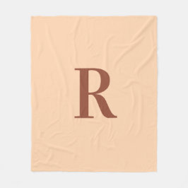 Einfache moderne Monogram Terracotta Beige Fleecedecke