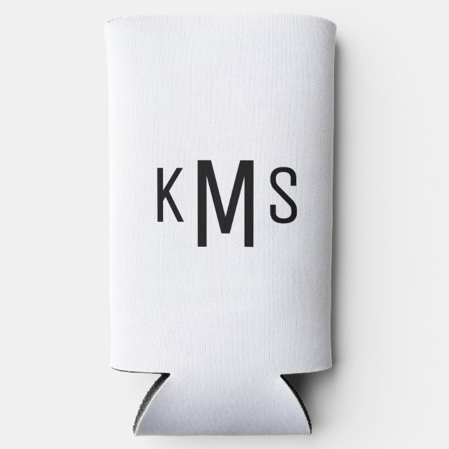 Einfache moderne Monogramm B/W Selters Dosenkühler (Vorderseite)