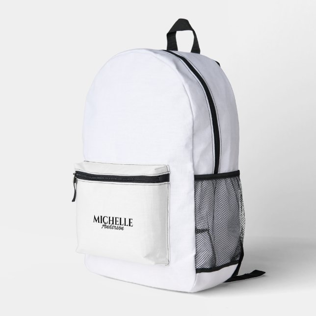 Einfache moderne Monogramm Bedruckter Rucksack (Rückseitige Ecke Rechts)