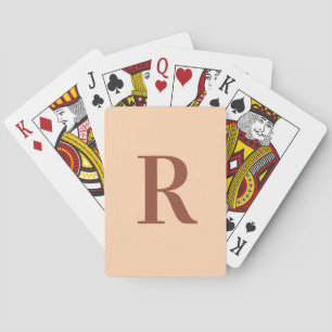 Einfache moderne Monogramm Beige Brown Spielkarten