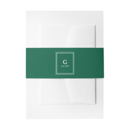 Einfache moderne Monogramm-Einladung Bauchband Einladungsbanderole
