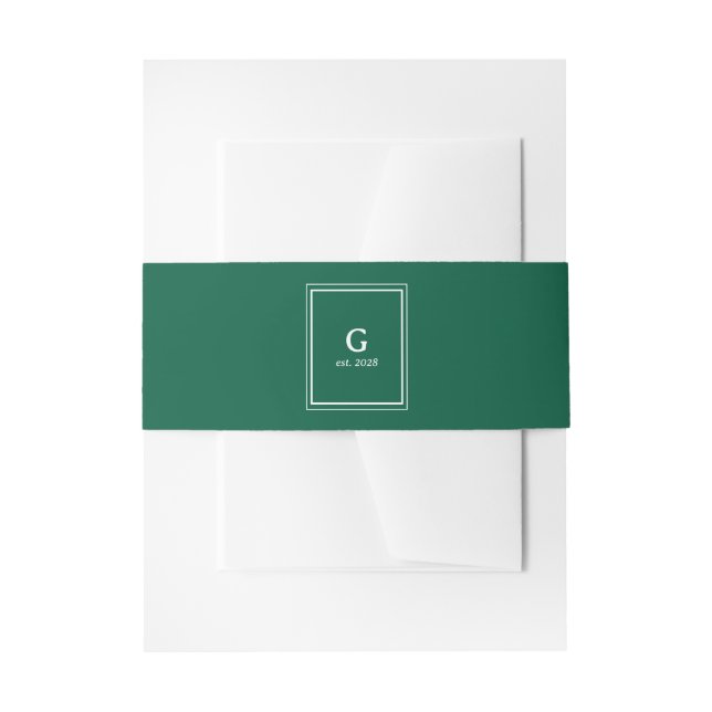 Einfache moderne Monogramm-Einladung Bauchband Einladungsbanderole (Vorderseite Beispiel)