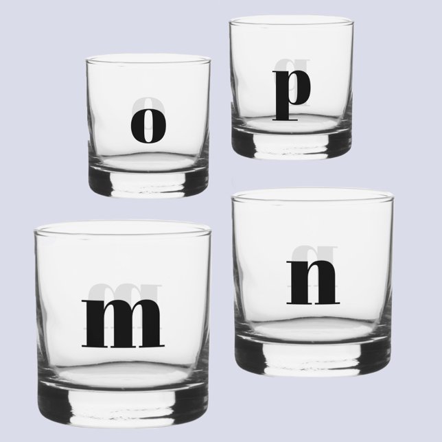 Einfache moderne Monogramm ErstPersonalisiert Whiskyglas (Personalized monogram initial lower case modern glass)