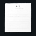 Einfache moderne, monogramm gepunktete Linien Notizblock<br><div class="desc">Einfache moderne, monogramm gepunktete Linien Notepad</div>