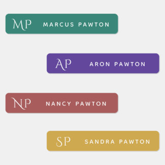 Einfache, moderne Monogramm-Kinder Name Kleidung Etiketten