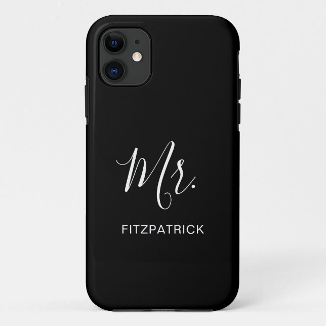 Einfache Moderne Mr. Groom Newlywed Elegant Case-Mate iPhone Hülle (Rückseite)