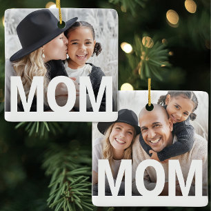 Einfache moderne Mutter-Foto Keramikornament