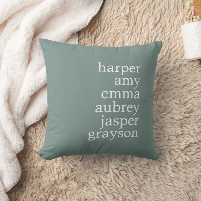 Einfache moderne Namen Dusty Green Kissen (Decke)