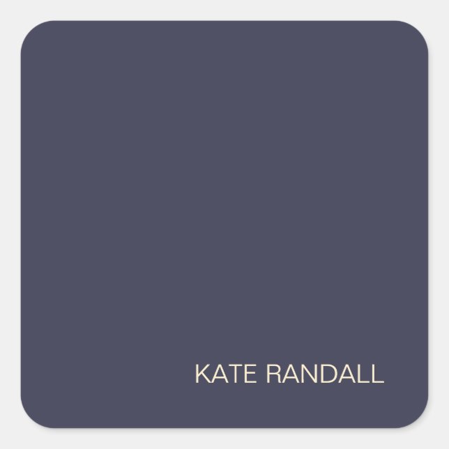 Einfache moderne Navy Blue Beruflich Quadratischer Aufkleber (Vorderseite)