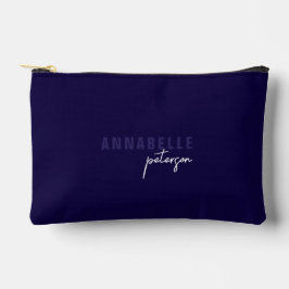 Einfache moderne Navy & White Minimal Skript Custo Zubehörtasche