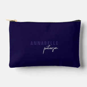 Einfache moderne Navy & White Minimal Skript Custo Zubehörtasche