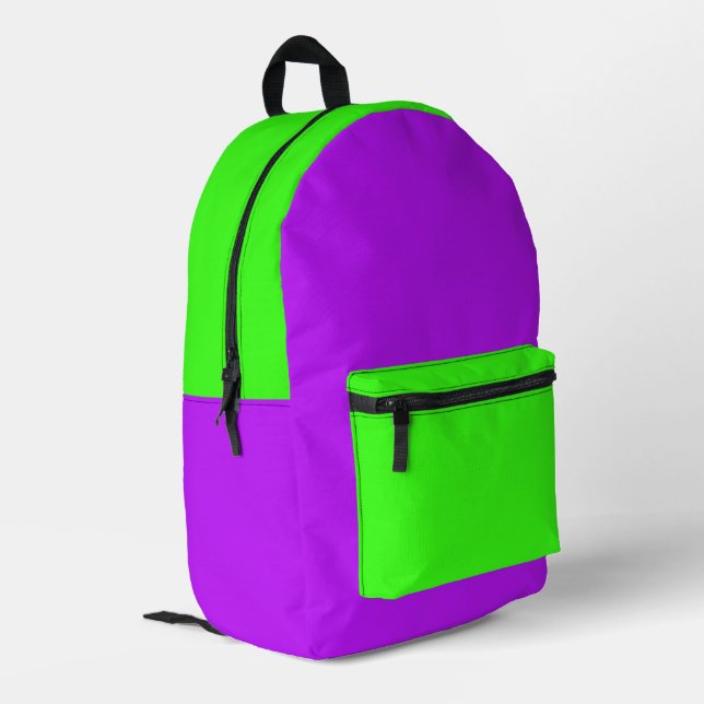 Einfache moderne Neon Fluorescent Lila Bedruckter Rucksack (Rückseitige Ecke links)