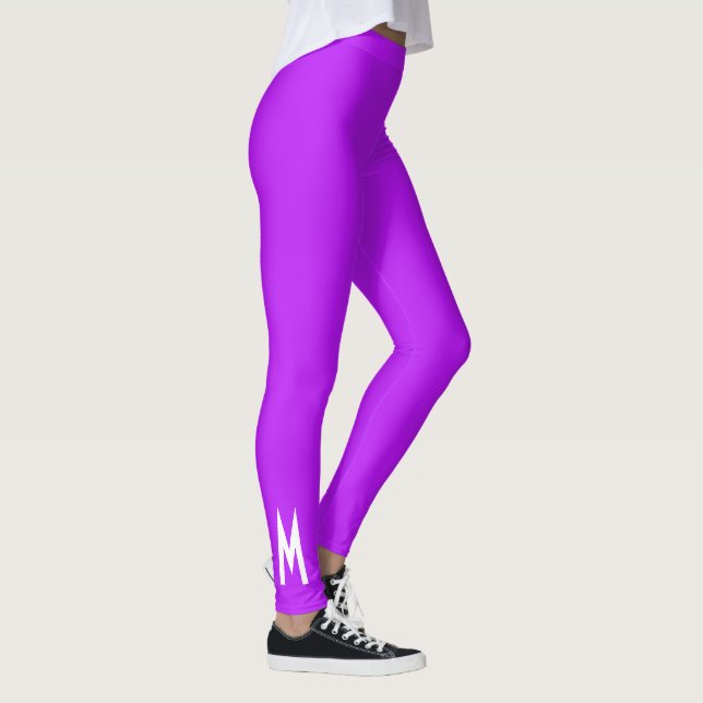 Einfache moderne Neon Fluorescent Lila Leggings (Rechts)