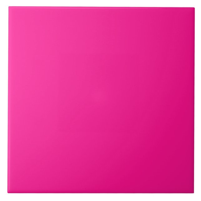 Einfache moderne Neon Fluorescent Pink Fliese (Vorderseite)